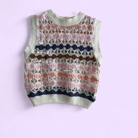 Multi-coloured knitted sweater vest - Picture 1 of 2